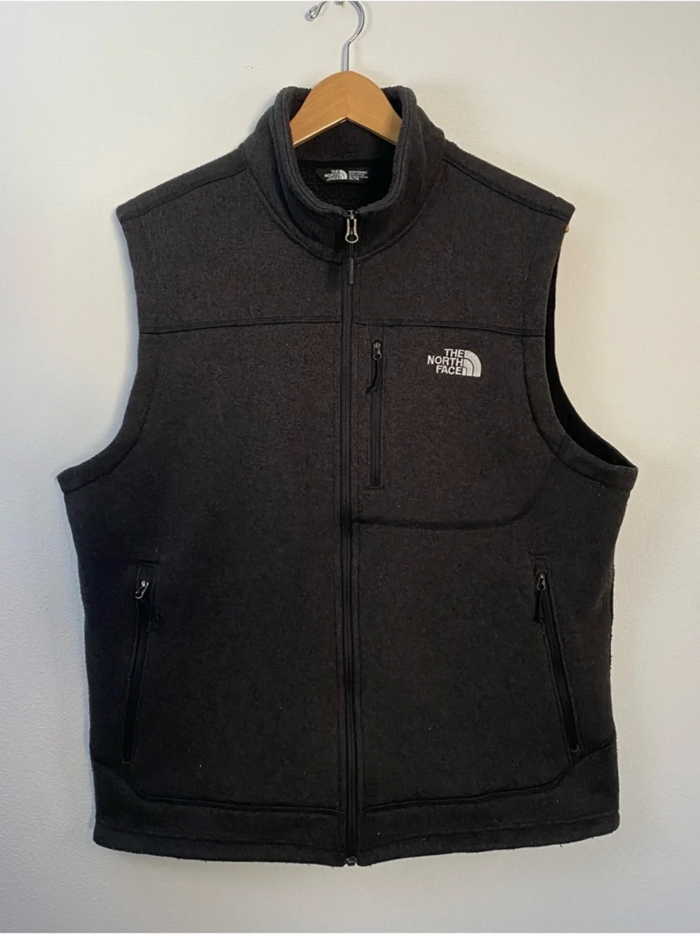 The North Face Mens Gray Full‎ Zip Vest Pockets XL